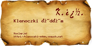 Klenoczki Ádám névjegykártya