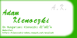 adam klenoczki business card